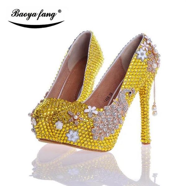 baoyafang arrival yellow crystal peacock wedding shoes womens high heels platform laidies pumps female dress, Black
baoyafang arrival yellow crystal peacock wedding shoes womens high heels platform laidies pumps female dress, Black