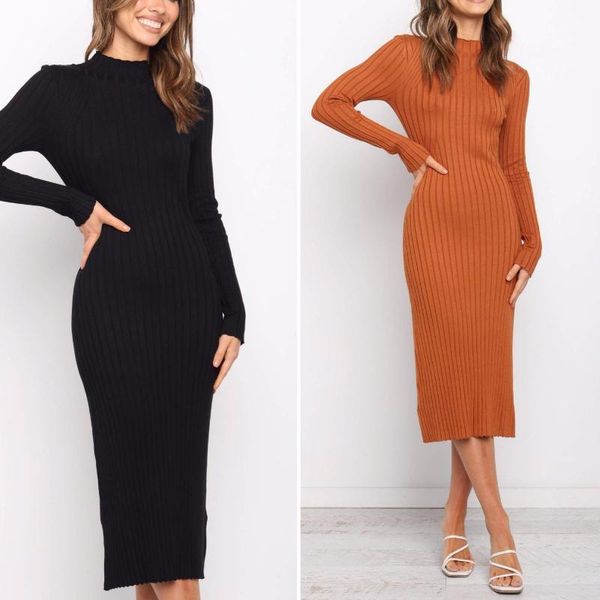 slim sweater dresse autumn winter women bodycon long sleeve bottoming dress solid sheath dresses vestidos casual, Black;gray
slim sweater dresse autumn winter women bodycon long sleeve bottoming dress solid sheath dresses vestidos casual, Black;gray