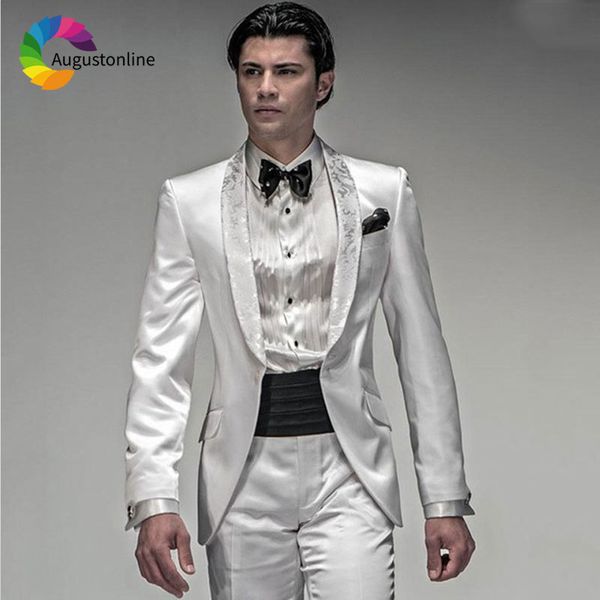 men's suits & blazers italian white men wedding tuxedos slim fit shawl lapel groom wear 2 pieces (jacketpants) costumen homme groo, White;black
men's suits & blazers italian white men wedding tuxedos slim fit shawl lapel groom wear 2 pieces (jacketpants) costumen homme groo, White;black
