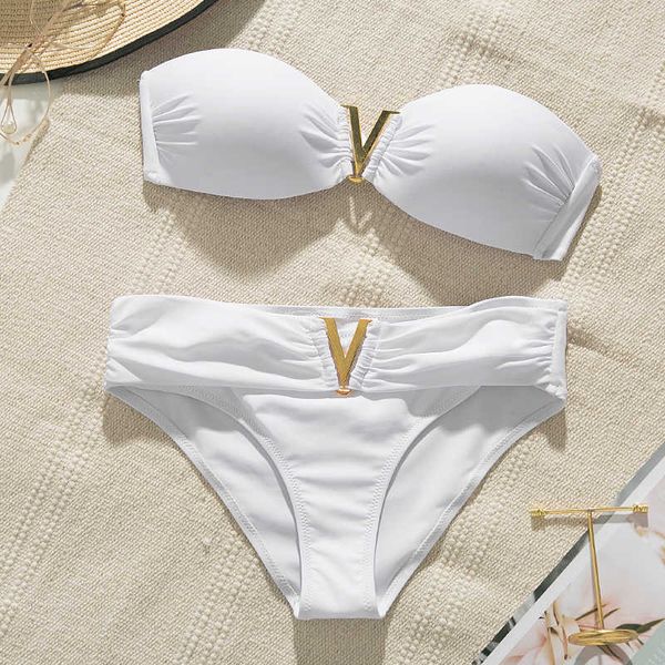 white push up woman swimsuit summer beach bikini set solid swimming for women swimwear bandeau bathing, White;black
white push up woman swimsuit summer beach bikini set solid swimming for women swimwear bandeau bathing, White;black