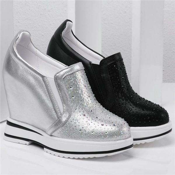 dress shoes casual women genuine leather wedges high heel platform pumps female round toe fashion sneakers rhinestones trainers, Black
dress shoes casual women genuine leather wedges high heel platform pumps female round toe fashion sneakers rhinestones trainers, Black