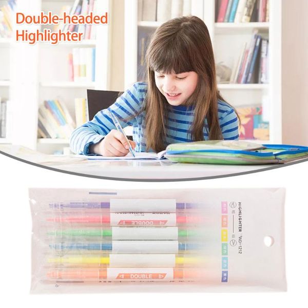 6pcs double head highlighter pen fluorescent highlighters art marker school and office stationery supply, Black;red
6pcs double head highlighter pen fluorescent highlighters art marker school and office stationery supply, Black;red