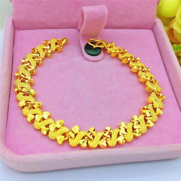 link, chain gold plated bracelet love heart s shaped 7.48 inches for women girls party charm jewelry gift, Black
link, chain gold plated bracelet love heart s shaped 7.48 inches for women girls party charm jewelry gift, Black