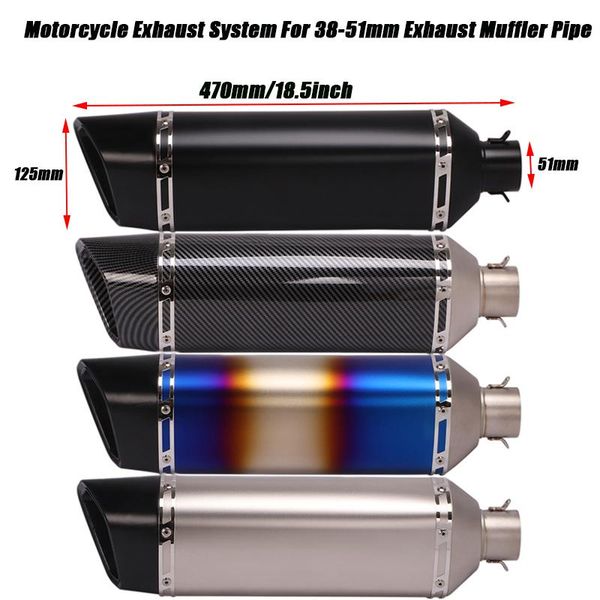 motorcycle stainless steel vent muffler tubes 470mm exhaust system for 38-51mm tail removable db killer
motorcycle stainless steel vent muffler tubes 470mm exhaust system for 38-51mm tail removable db killer