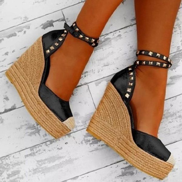 high heels women gladiator sandals summer wedges platform ladies pumps rivet ankle strap beach espadrille shoes big size, Black
high heels women gladiator sandals summer wedges platform ladies pumps rivet ankle strap beach espadrille shoes big size, Black
