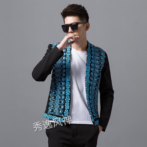 men's suits & blazers autumn winter suit clothes hand-stitched diamonds embroidery printed blazer korean nightclub men tide costume jac, White;black
men's suits & blazers autumn winter suit clothes hand-stitched diamonds embroidery printed blazer korean nightclub men tide costume jac, White;black