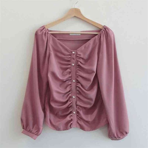 women's spring autumn blouse korean style slimming v-neck leaky clavicle pleated slim long-sleeved female gx419 210507, White
women's spring autumn blouse korean style slimming v-neck leaky clavicle pleated slim long-sleeved female gx419 210507, White