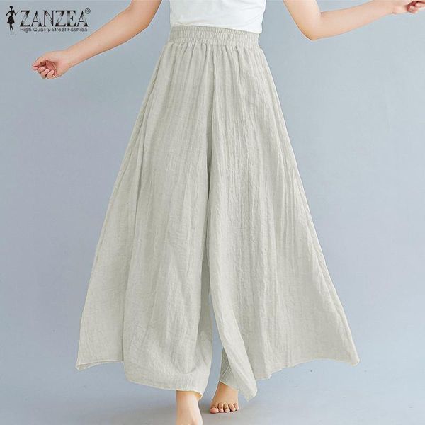 women's pants & capris zanzea women wide leg 2021 fashion ladies elegant elastic high waist trousers female casual solid long pantalon, Black;white
women's pants & capris zanzea women wide leg 2021 fashion ladies elegant elastic high waist trousers female casual solid long pantalon, Black;white