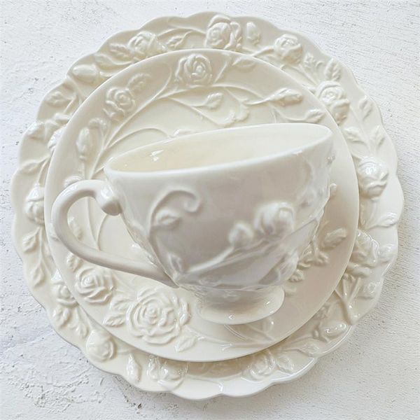 coffee cup dish set afternoon tea heavy work three-dimensional rose pale yellow ceramic plate dishes & plates
coffee cup dish set afternoon tea heavy work three-dimensional rose pale yellow ceramic plate dishes & plates