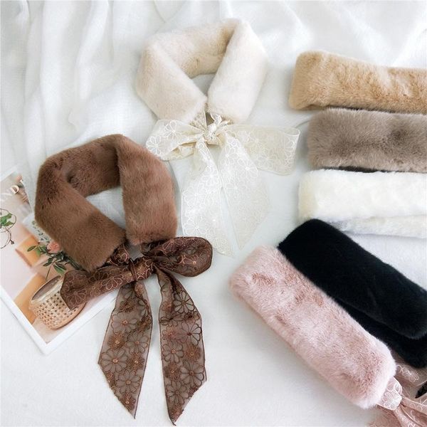 elegant winter warm faux fur collar scarf with lace silk tie band shawl wrap women thicken female scarves, Blue;gray
elegant winter warm faux fur collar scarf with lace silk tie band shawl wrap women thicken female scarves, Blue;gray