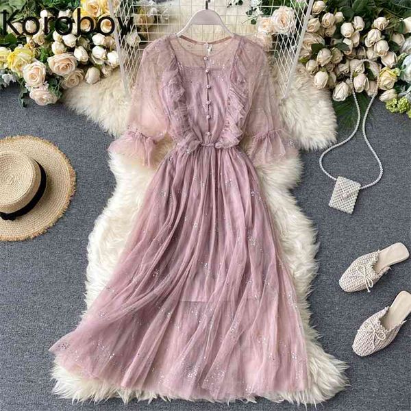 korobov chic sweet sequined mesh women dress fashion o neck button high waist female dresses party night a-line robe femme 210430, Black;gray
korobov chic sweet sequined mesh women dress fashion o neck button high waist female dresses party night a-line robe femme 210430, Black;gray