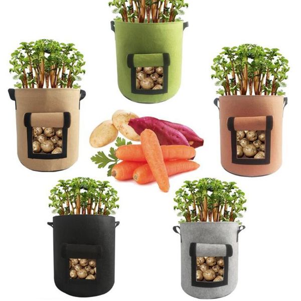 planters & pots 3 size potato grow bags garden tomato plant bag fabric sack spuds root vegetable planting with handles
planters & pots 3 size potato grow bags garden tomato plant bag fabric sack spuds root vegetable planting with handles