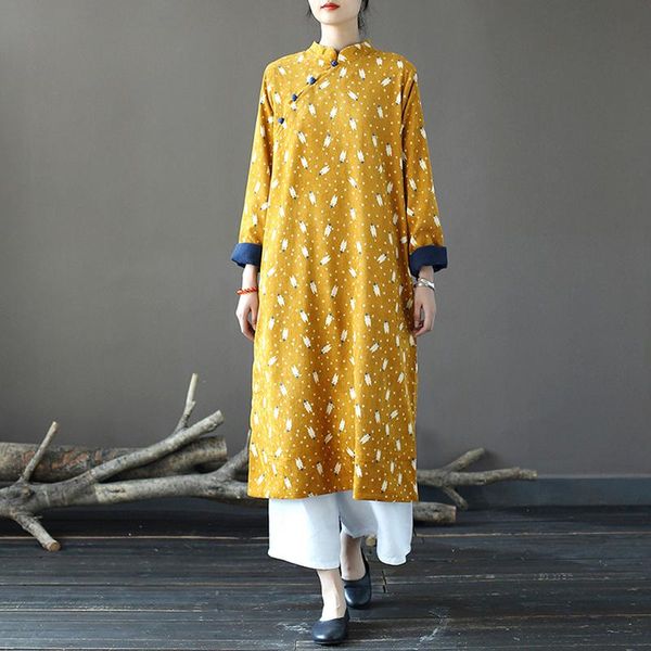 casual dresses johnature women chinese style long sleeve dress stand button robes 2021 autumn a-line vintage print floral female, Black;gray
casual dresses johnature women chinese style long sleeve dress stand button robes 2021 autumn a-line vintage print floral female, Black;gray