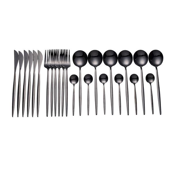 dinnerware sets spklifey black cutlery 24 pcs forks knives spoons stainless steel set home tableware
dinnerware sets spklifey black cutlery 24 pcs forks knives spoons stainless steel set home tableware