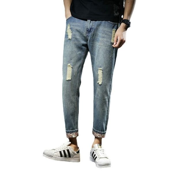 men's jeans 2021 spring and autumn all-match ripped nine-point pants blue stretch casual youth high-quality harem trousers
men's jeans 2021 spring and autumn all-match ripped nine-point pants blue stretch casual youth high-quality harem trousers