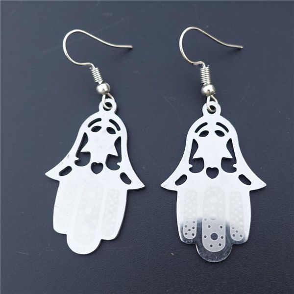 dangle & chandelier hand palm stainless steel earrings for office lady, Silver
dangle & chandelier hand palm stainless steel earrings for office lady, Silver