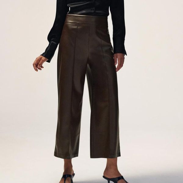 women's pants & capris novalya casual faux leather wide leg women fashion solid loose trousers elegant ankle length female ladies ia, Black;white
women's pants & capris novalya casual faux leather wide leg women fashion solid loose trousers elegant ankle length female ladies ia, Black;white