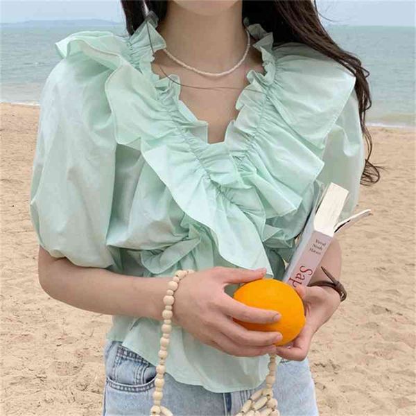 women's knits & tees summer ruffles v-neck slim femme sweet loose solid stylish chic blouses casual shirts 1d9b, White
women's knits & tees summer ruffles v-neck slim femme sweet loose solid stylish chic blouses casual shirts 1d9b, White