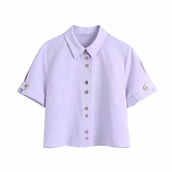 women's blouses & shirts baldauren women 2021 fashion with buttons cropped vintage lapel collar short sleeve female streetwear, White
women's blouses & shirts baldauren women 2021 fashion with buttons cropped vintage lapel collar short sleeve female streetwear, White
