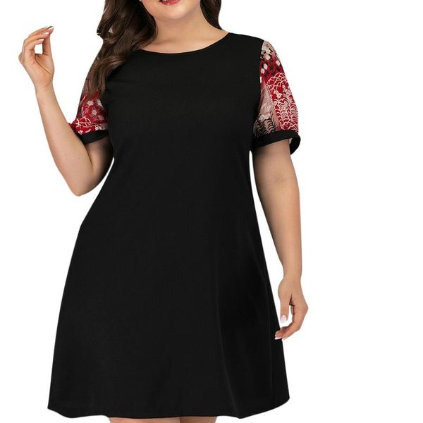 plus size solid color women mini dresses patchwork printing short sleeves o-neck t-shirt dress vestido de mujer #25 casual, Black;gray
plus size solid color women mini dresses patchwork printing short sleeves o-neck t-shirt dress vestido de mujer #25 casual, Black;gray