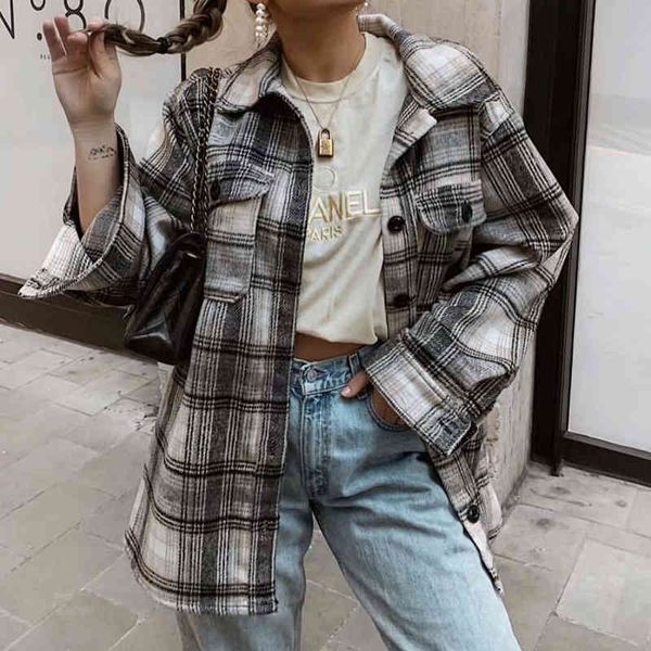women's jackets fashion plaid print womens woolen long jacket autumn stylish lady single breasted sleeve thick outwear 6f5q, Black;brown
women's jackets fashion plaid print womens woolen long jacket autumn stylish lady single breasted sleeve thick outwear 6f5q, Black;brown