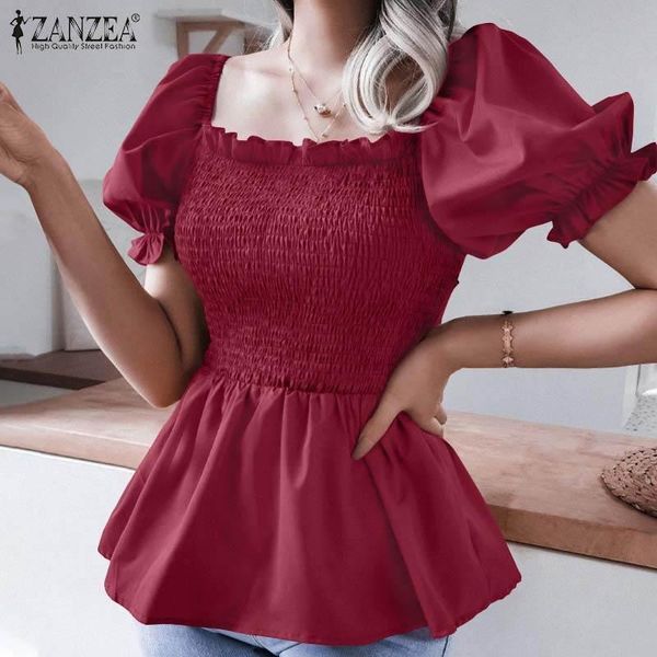 women's blouses & shirts zanzea summer solid short puff sleeve blouse women casual smocking tank square neck holiday shirt retro work, White
women's blouses & shirts zanzea summer solid short puff sleeve blouse women casual smocking tank square neck holiday shirt retro work, White