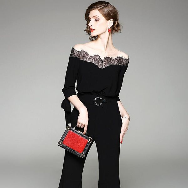 women's jumpsuits & rompers lace patchwork jumpsuit women half sleeve office lady work wear elegant playsuits wide leg pants, Black;white
women's jumpsuits & rompers lace patchwork jumpsuit women half sleeve office lady work wear elegant playsuits wide leg pants, Black;white