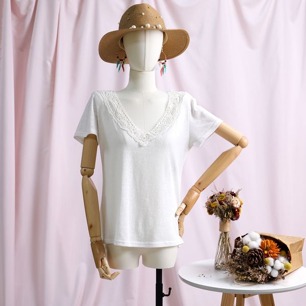 jastie short sleeve t-shirt embroidery lace v neck tees women summer female t shirt vintage elegant shirts women clothing, White
jastie short sleeve t-shirt embroidery lace v neck tees women summer female t shirt vintage elegant shirts women clothing, White