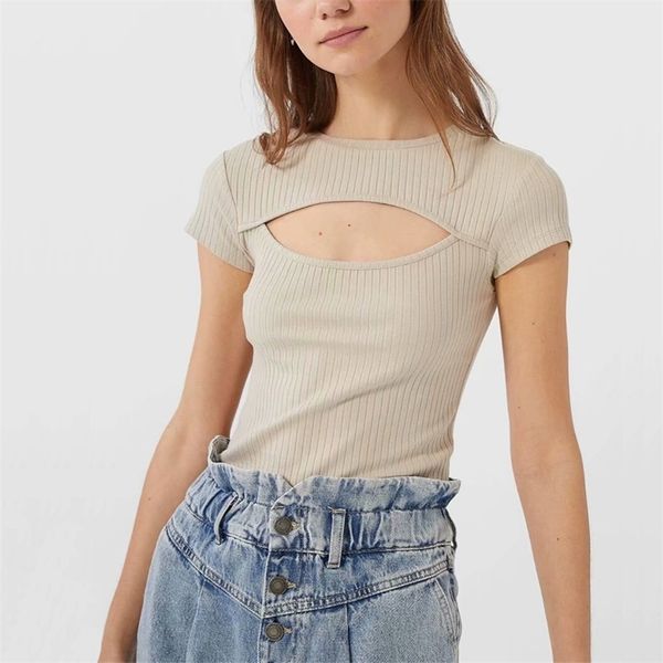 summer women's t-shirt casual solid color round neck short sleeve hollow slim 210430, White
summer women's t-shirt casual solid color round neck short sleeve hollow slim 210430, White