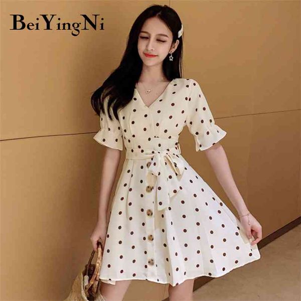 sashes mini dress polka dot chiffon casual boho korean dresses womens elegant vestidos summer clothes 210506, Black;gray
sashes mini dress polka dot chiffon casual boho korean dresses womens elegant vestidos summer clothes 210506, Black;gray