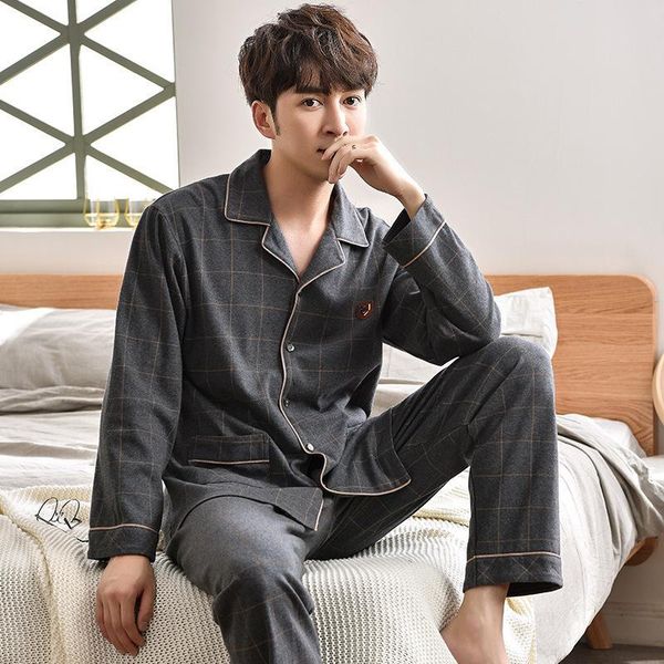 men's sleepwear 100% cotton pijama for men 2 pieces lounge pyjamas plaid autumn bedgown home clothes man pure pajamas set 8nun, Black;brown
men's sleepwear 100% cotton pijama for men 2 pieces lounge pyjamas plaid autumn bedgown home clothes man pure pajamas set 8nun, Black;brown