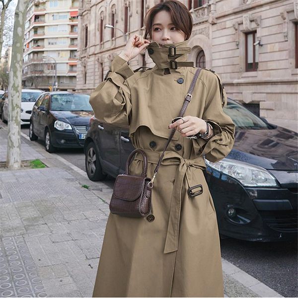 women's trench coats 2021 spring long coat women overcoat korean casual solid color double-breasted windbreaker loose outwear tide g138, Tan;black
women's trench coats 2021 spring long coat women overcoat korean casual solid color double-breasted windbreaker loose outwear tide g138, Tan;black