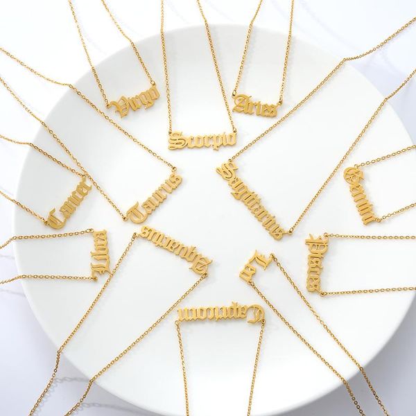 chokers 12 constellation necklaces for women virgo scorpio old english letter zodiac sign choker necklace collares chain jewelry gifts, Golden;silver
chokers 12 constellation necklaces for women virgo scorpio old english letter zodiac sign choker necklace collares chain jewelry gifts, Golden;silver