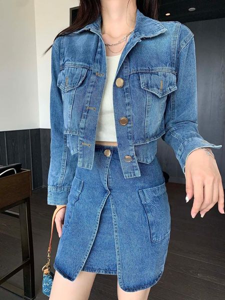 women's jackets fashion short coat + skirt denim jacket mini cc3169, Black;brown
women's jackets fashion short coat + skirt denim jacket mini cc3169, Black;brown