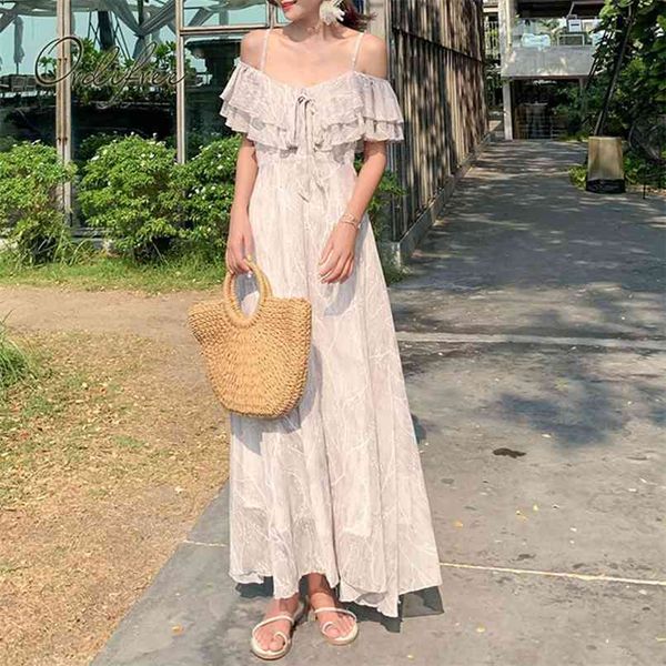 summer boho women maxi dress white lace ruffle vocation long beach 210513, Black;gray
summer boho women maxi dress white lace ruffle vocation long beach 210513, Black;gray