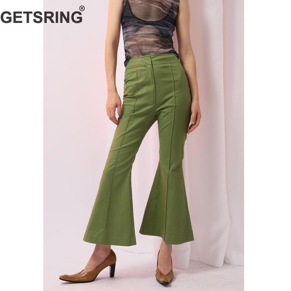 women's pants & capris getsring womens solid high waist cotton flare lady slim thin nine points trousers all match leisure autumn, Black;white
women's pants & capris getsring womens solid high waist cotton flare lady slim thin nine points trousers all match leisure autumn, Black;white
