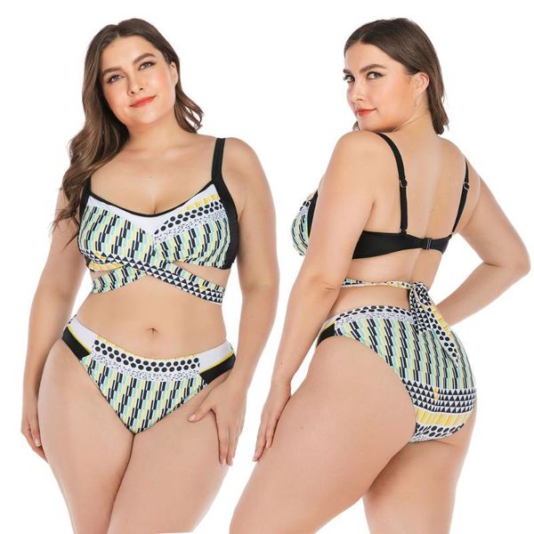 women plus size swimwear two piece print swimsuits high cut waisted bandeau bikini sets ladies bathing suit cross one-piece suits
women plus size swimwear two piece print swimsuits high cut waisted bandeau bikini sets ladies bathing suit cross one-piece suits