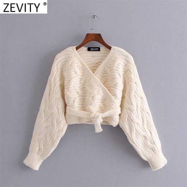 zevity women vintage cross v neck twist crochet short knitting sweater femme chic hem bow tied casual cardigans s685 211011, White;black
zevity women vintage cross v neck twist crochet short knitting sweater femme chic hem bow tied casual cardigans s685 211011, White;black
