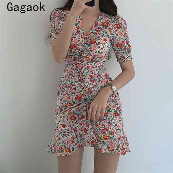 women vintage sheath dress summer v-neck puff sleeve ruffles floral print mini dresses sweet bodycon vestidos 210531, Black;gray
women vintage sheath dress summer v-neck puff sleeve ruffles floral print mini dresses sweet bodycon vestidos 210531, Black;gray