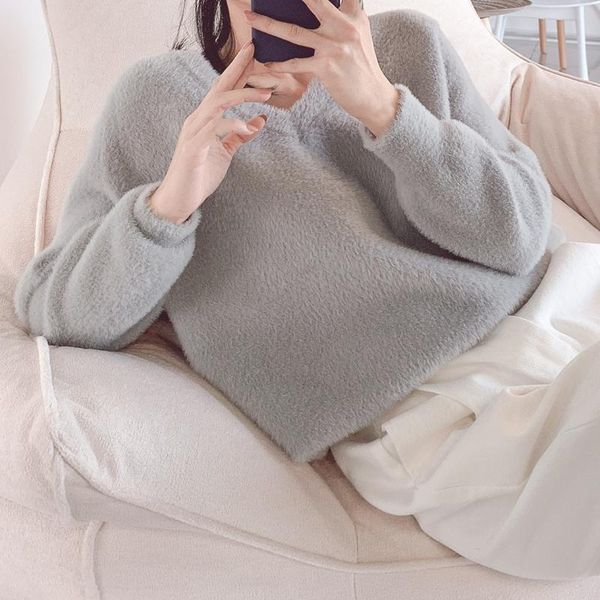 women's sweaters women sweater pullover faux fur long-sleeve knit stitching korea casual autumn and winter, White;black
women's sweaters women sweater pullover faux fur long-sleeve knit stitching korea casual autumn and winter, White;black