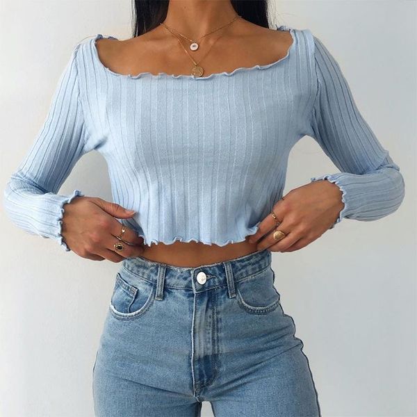 women's t-shirt women exposed navel cropped fashion casual striped long sleeve solid color square collar pullover for daily we, White
women's t-shirt women exposed navel cropped fashion casual striped long sleeve solid color square collar pullover for daily we, White