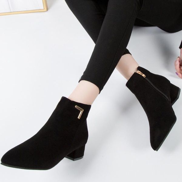 boots women's fashion lightwei leisure solid pointed toe med heels ankle shoes casual lightweight botas mujer warm#g, Black
boots women's fashion lightwei leisure solid pointed toe med heels ankle shoes casual lightweight botas mujer warm#g, Black