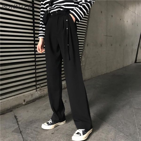 women's pants & capris women loose sashes long trousers solid leisure fashion womens korean style pockets all-match female ladi, Black;white
women's pants & capris women loose sashes long trousers solid leisure fashion womens korean style pockets all-match female ladi, Black;white