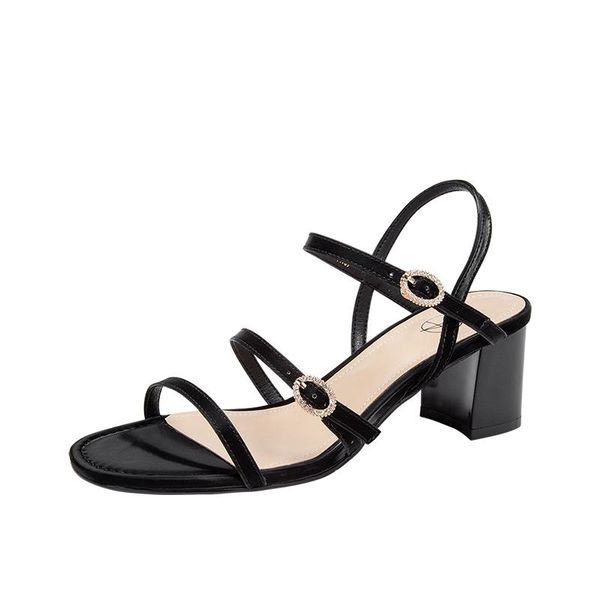sandals 2021 fashion product minimalist style buckle heel for women, Black 
sandals 2021 fashion product minimalist style buckle heel for women, Black