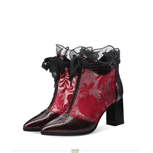 dress shoes women's sandals mesh hollow women high-heeled boots female summer embroidery flower for, Black
dress shoes women's sandals mesh hollow women high-heeled boots female summer embroidery flower for, Black