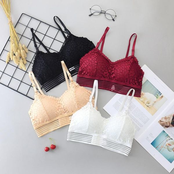 bras lace solid color for women floral jacquard elastic bralette translucent padded wire push up beauty back bra, Red;black
bras lace solid color for women floral jacquard elastic bralette translucent padded wire push up beauty back bra, Red;black
