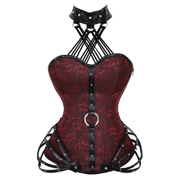 women's shapers steampunk corset gothic steel boned zipper overbust bustier women slimming body halter corsets, Black;white
women's shapers steampunk corset gothic steel boned zipper overbust bustier women slimming body halter corsets, Black;white