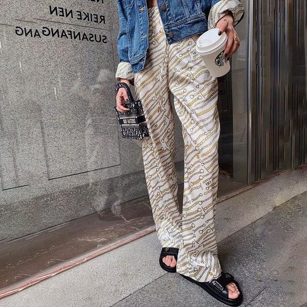 women's pants & capris 4xl ice silk wide leg chain print chic long straight trousers ladies casual loose drawstring waist summer, Black;white
women's pants & capris 4xl ice silk wide leg chain print chic long straight trousers ladies casual loose drawstring waist summer, Black;white