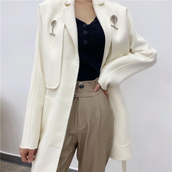 women's wool & blends water wave pattern double-sided coat two piece suit medium long waistcoat fall / winter 2021 short woolen, Black
women's wool & blends water wave pattern double-sided coat two piece suit medium long waistcoat fall / winter 2021 short woolen, Black