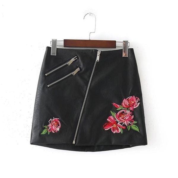 women vintage flower embroidered vestidos pu leather skirt zippers decoration slim pencil short mini qun018 210420, Black
women vintage flower embroidered vestidos pu leather skirt zippers decoration slim pencil short mini qun018 210420, Black
